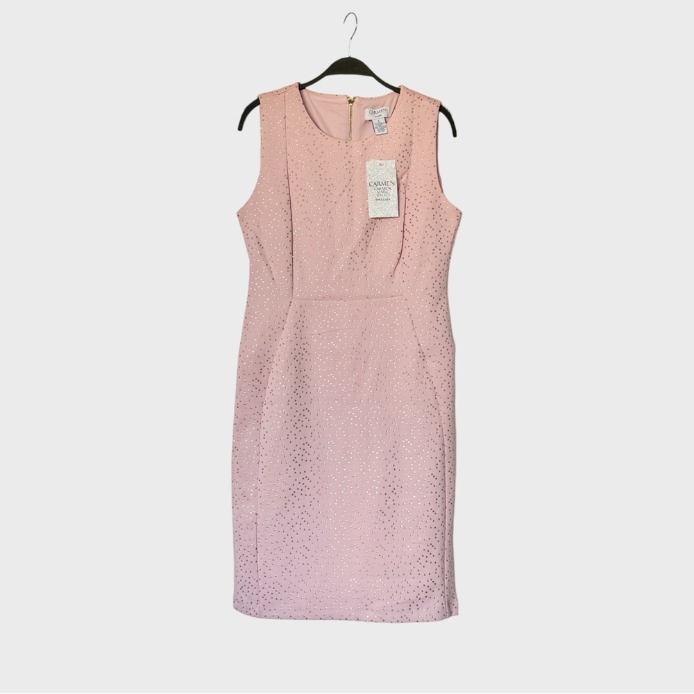 Carmen Marc Valvo Pink Sleeveless Dress - Picture 2 of 5